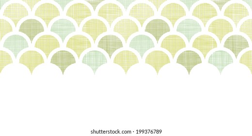 Abstract textile green fishscale horizontal seamless pattern background