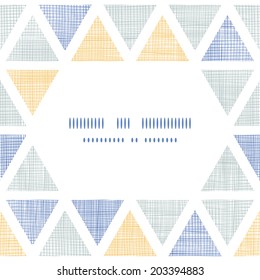 Abstract textile ikat triangles frame seamless pattern background