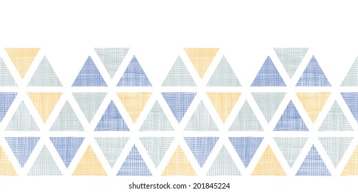 Abstract textile ikat triangles horizontal seamless pattern background