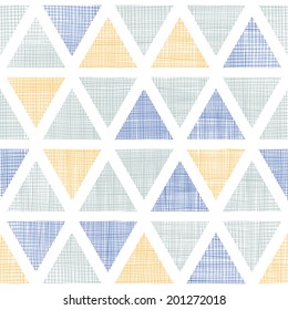 Abstract textile ikat triangles seamless pattern background