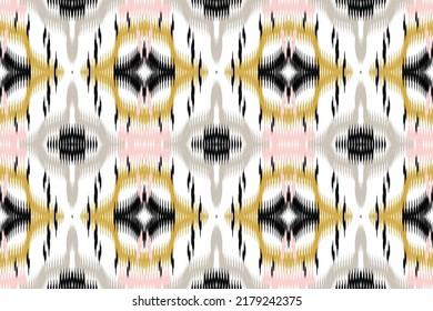Abstract Textile Ikat Triangles Vertical Seamless Pattern Background vector 