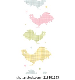 Abstract textile roosters vertical seamless pattern background