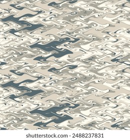 Abstractas textil zigzag diseño sin costuras La gran ola de Kanagawa ondas y agua y salpicaduras de dibujos animados de verano beige, patrón gris.