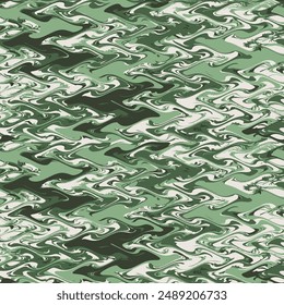 Abstract Textile Seamless design zigzag The Great Wave off Kanagawa wave and water waves and splashes cartoon winter green pattern.