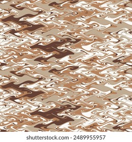 Abstract Textile Seamless design zigzag The Great Wave off Kanagawa wave and water waves and splashes cartoon brown theme pattern.