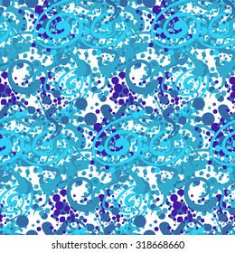 Abstract textile seamless pattern of colored dots