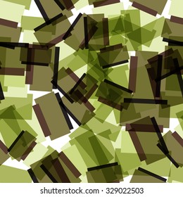 Abstract textile seamless pattern of colorful green squares