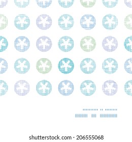 Abstract Textile Snowflakes Dots Horizontal Frame Seamless Pattern Background