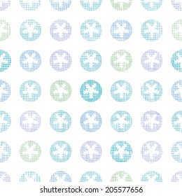 Abstract Textile Snowflakes Dots Seamless Pattern Background