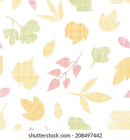 Abstract textile texture fall leaves seamless pattern background