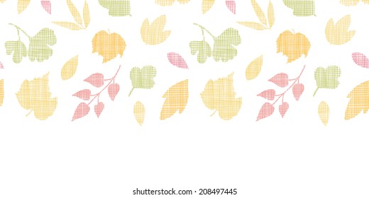 Abstract textile texture fall leaves horizontal seamless pattern background