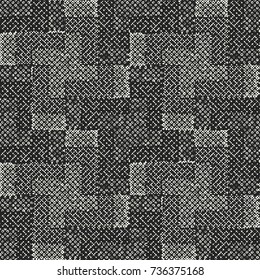 Abstract Texturd Checked Motif. Seamless Pattern.
