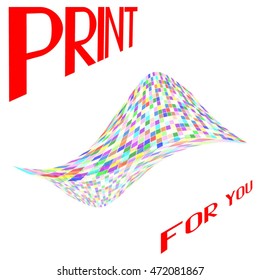 Abstract Texture Artwork with Colorful Segments. Rainbow Poster Print Pattern. Vector Illustration