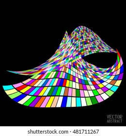 Abstract Texture Artwork with Colorful Segments. Rainbow Poster Print Pattern. Vector Illustration