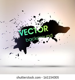 Abstract Texture Background, Black Paint Splatter, vector illustration