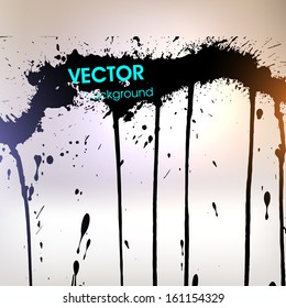 Abstract Texture Background, Black Paint Splatter, vector illustration