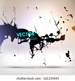 Abstract Texture Background, Black Paint Splatter, vector illustration