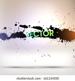 Abstract Texture Background, Black Paint Splatter, vector illustration