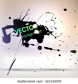 Abstract Texture Background, Black Paint Splatter, vector illustration