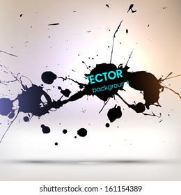 Abstract Texture Background, Black Paint Splatter, vector illustration