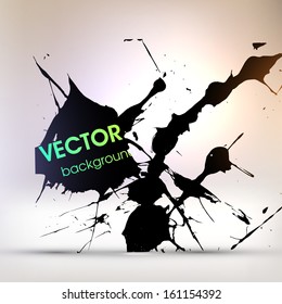Fondo de textura abstracta, bandeja de pintura negra, ilustración vectorial