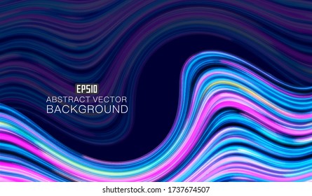 Abstract texture background of colorful lines, holographic metal foil rainbow wave.