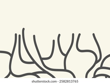 Abstract texture background with curved lines. Semless, wall decor. Irregular abstract wave lines