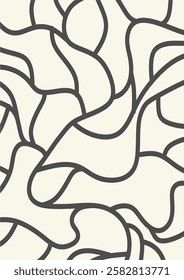 Abstract texture background with curved lines. Semless, wall decor. Irregular abstract wave lines