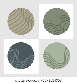 Abstract Texture Background Curved lines in circles, waves, abstract waves with classic retro colors. Flyer, wall decor, brochure, design