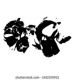 Abstract texture background flower grunge ink brush stroke