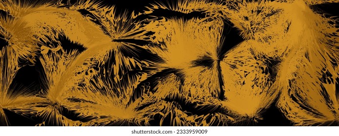 Abstract texture background. Golden liquid texture pattern on Black background. No people and text. Horizontal background. Vector illustration.