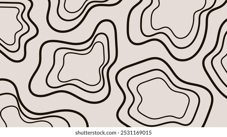Abstract texture background with monochrome wavy stripes. Fluid linear organic shapes pattern.