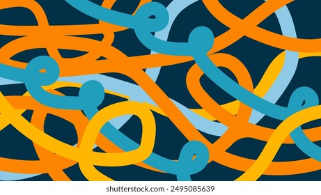 abstract texture background streaks of bright colors, blue, orange, yellow