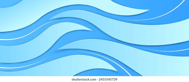 Abstract texture Background template of water, sea, aqua, ocean, river. Blue ocean water texture background. Surface of the sea. paper cut and craft style. vector, illustration.