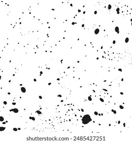 Abstract texture of black mascara splashes on a white background