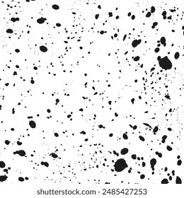 Abstract texture of black mascara splashes on a white background