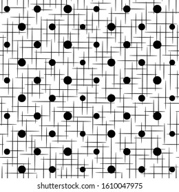 Abstract texture. Black and white background. Brush seamless pattern. Simple geometric prints. Graphic backdrop. Repeating monochrome tileable design for fabric, packaging, interior, prints, postcards