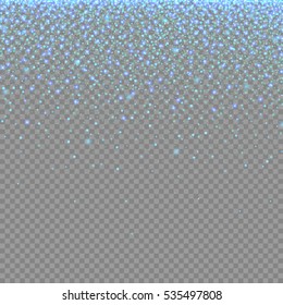 abstract texture with blue neon glitter particles effect on transparent background for luxury greeting rich card, poster, banner, vector illustration eps10