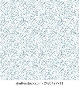 Abstract texture of blue short lines on a white background.