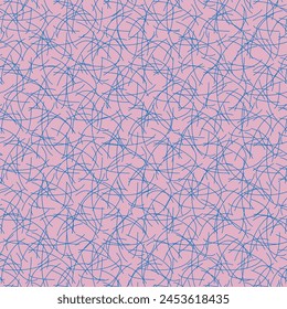 Abstract texture of blue small lines on a pink background.