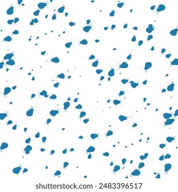 Abstract texture of blue splashes on a white background.