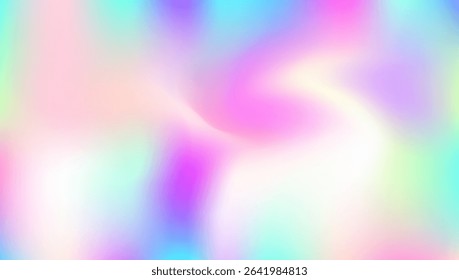 Abstract Texture. Blur Banner. Rainbow Card. Holographic Gradient. Blue Retro Background. Pop Futuristic Template. Liquid Light. Pearlescent Background. Violet Abstract Texture