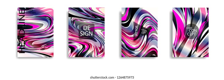 The abstract texture of brightly colored liquid paint. vector cover book with marble color on eps 10