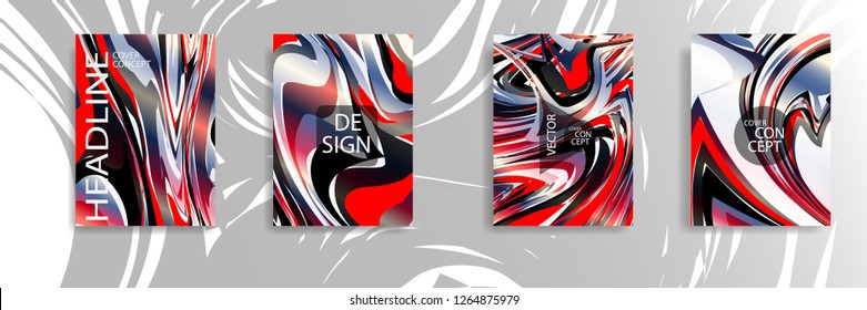 The abstract texture of brightly colored liquid paint. vector cover book with marble color on eps 10