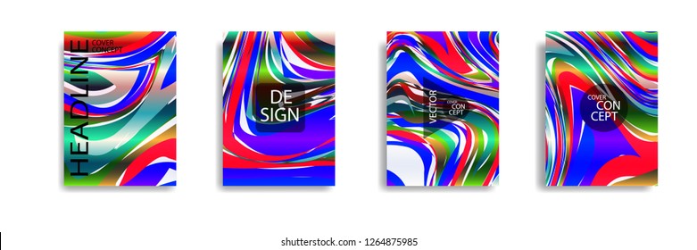 The abstract texture of brightly colored liquid paint. vector cover book with marble color on eps 10
