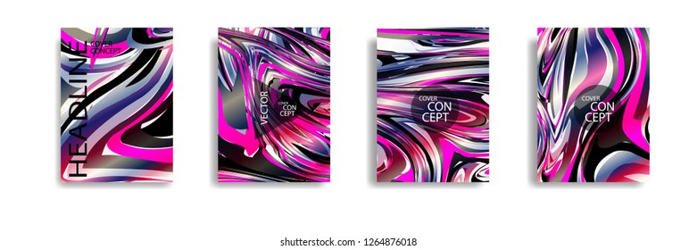 The abstract texture of brightly colored liquid paint. vector cover book with marble color on eps 10