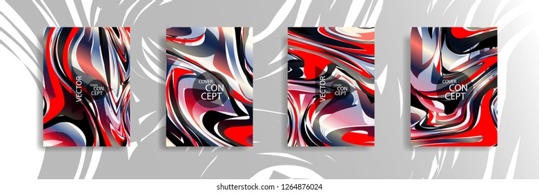 The abstract texture of brightly colored liquid paint. vector cover book with marble color on eps 10
