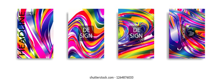The abstract texture of brightly colored liquid paint. vector cover book with marble color on eps 10