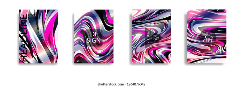 The abstract texture of brightly colored liquid paint. vector cover book with marble color on eps 10