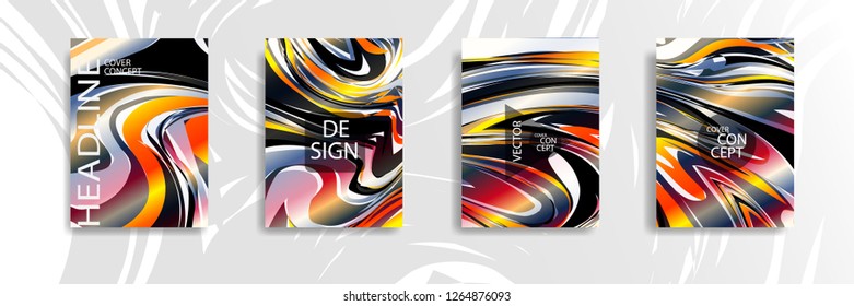 The abstract texture of brightly colored liquid paint. vector cover book with marble color on eps 10